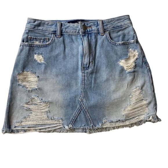 COPY - Hollister High Rise Jean Skirt distressed  Size 26 - Picture 1 of 5